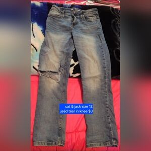 Cat & Jack Kids Blue Jeans with Distressed Knee